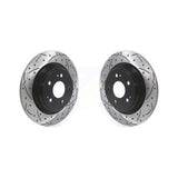 Rear Coated Drilled Slotted Disc Brake Rotors Pair For 2017-2020 Acura MDX KD-100417
