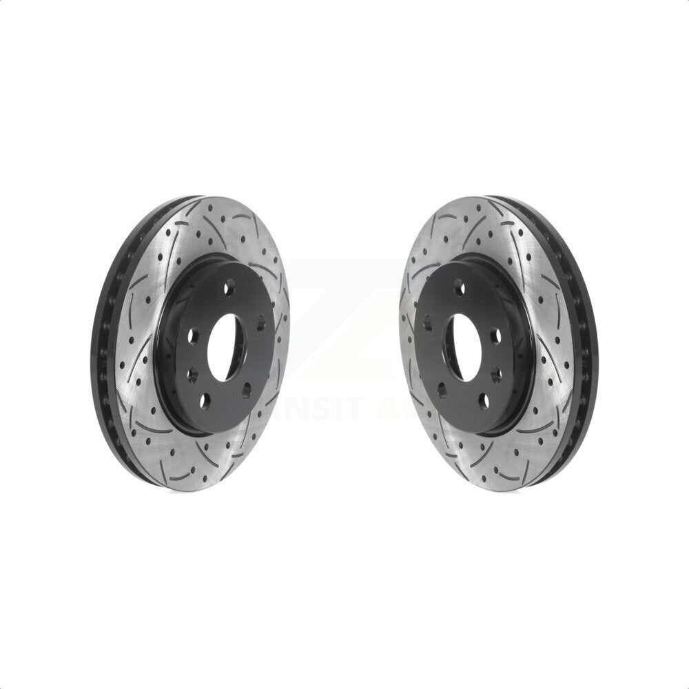 Front Coated Drilled Slotted Disc Brake Rotors Pair For Chevrolet Malibu Buick LaCrosse Regal Limited KD-100424