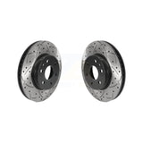 Front Coated Drilled Slotted Disc Brake Rotors Pair For 2015-2020 Chevrolet Colorado GMC Canyon KD-100427