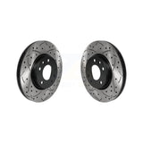Front Coated Drilled Slotted Disc Brake Rotors Pair For Ford Fusion Mazda 6 Lincoln MKZ Mercury Milan Zephyr KD-100429