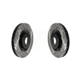 Front Coated Drilled Slotted Disc Brake Rotors Pair For 2014-2020 Fiat 500L KD-100431