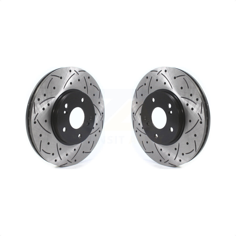 Front Coated Drilled Slotted Disc Brake Rotors Pair For Honda Accord Acura Pilot Odyssey TL TSX MDX CL KD-100433