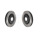 Front Coated Drilled Slotted Disc Brake Rotors Pair For Nissan Frontier Pathfinder Xterra Suzuki Equator KD-100437