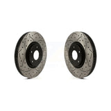 Front Coated Drilled Slotted Disc Brake Rotors Pair For INFINITI G37 G35 Q60 KD-100440