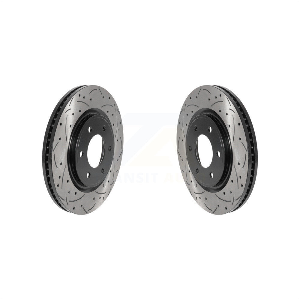 Front Coated Drilled Slotted Disc Brake Rotors Pair For Nissan TITAN Armada INFINITI QX80 QX56 KD-100441