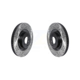 Front Coated Drilled Slotted Disc Brake Rotors Pair For Hyundai Genesis G80 Equus Kia K900 KD-100445
