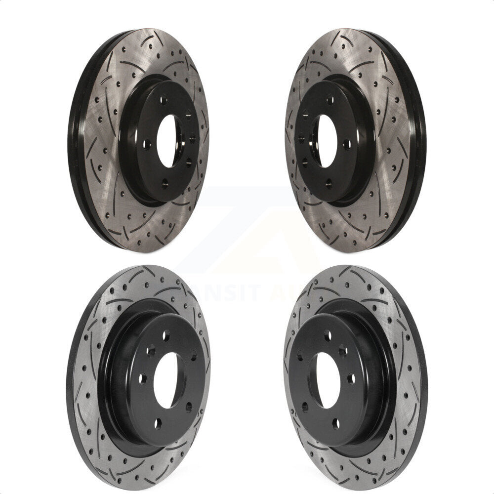 Front Rear Coated Drilled Slotted Disc Brake Rotors Kit For Chevrolet Equinox Malibu GMC Terrain Buick LaCrosse KD-100457