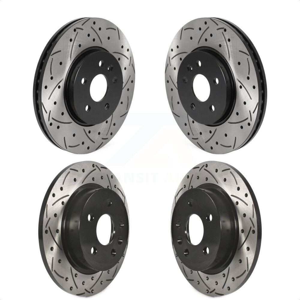 Front Rear Coated Drilled Slotted Disc Brake Rotors Kit For Chevrolet Buick Encore Trax Sonic KD-100458