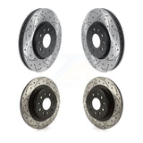 Front Rear Coated Drilled Slotted Disc Brake Rotors Kit For 2016-2018 Buick Envision With 315mm Diameter Rotor KD-100460