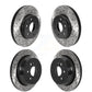 Front Rear Coated Drilled Slotted Disc Brake Rotors Kit For 2015-2020 Chevrolet Colorado GMC Canyon KD-100461