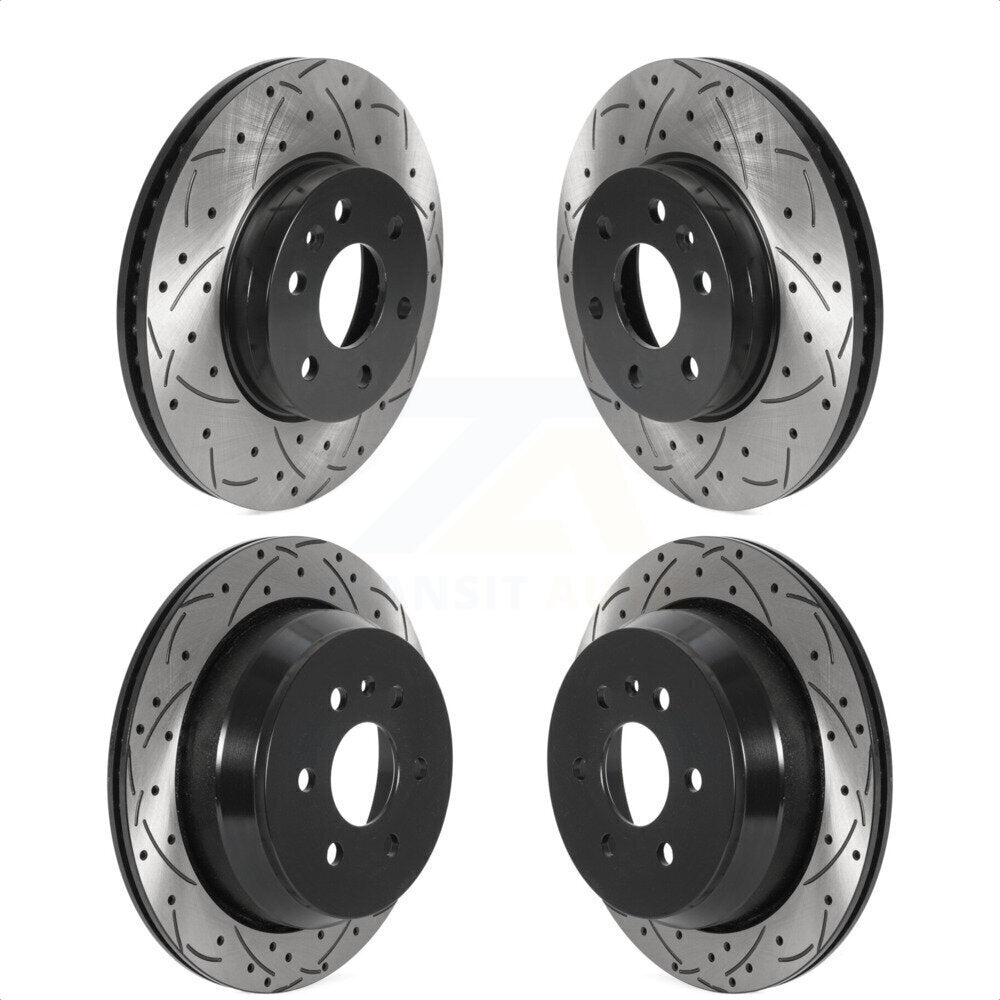 Front Rear Coated Drilled Slotted Disc Brake Rotors Kit For 2015-2020 Chevrolet Colorado GMC Canyon KD-100461