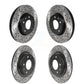 Front Rear Coated Drilled Slotted Disc Brake Rotors Kit For Ford Fusion Mazda 6 Lincoln MKZ Mercury Milan Zephyr KD-100463