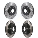 Front Rear Coated Drilled Slotted Disc Brake Rotors Kit For Honda Accord Acura TSX KD-100468