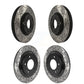 Front Rear Coated Drilled Slotted Disc Brake Rotors Kit For Kia Optima Hyundai Sonata Soul EV KD-100480
