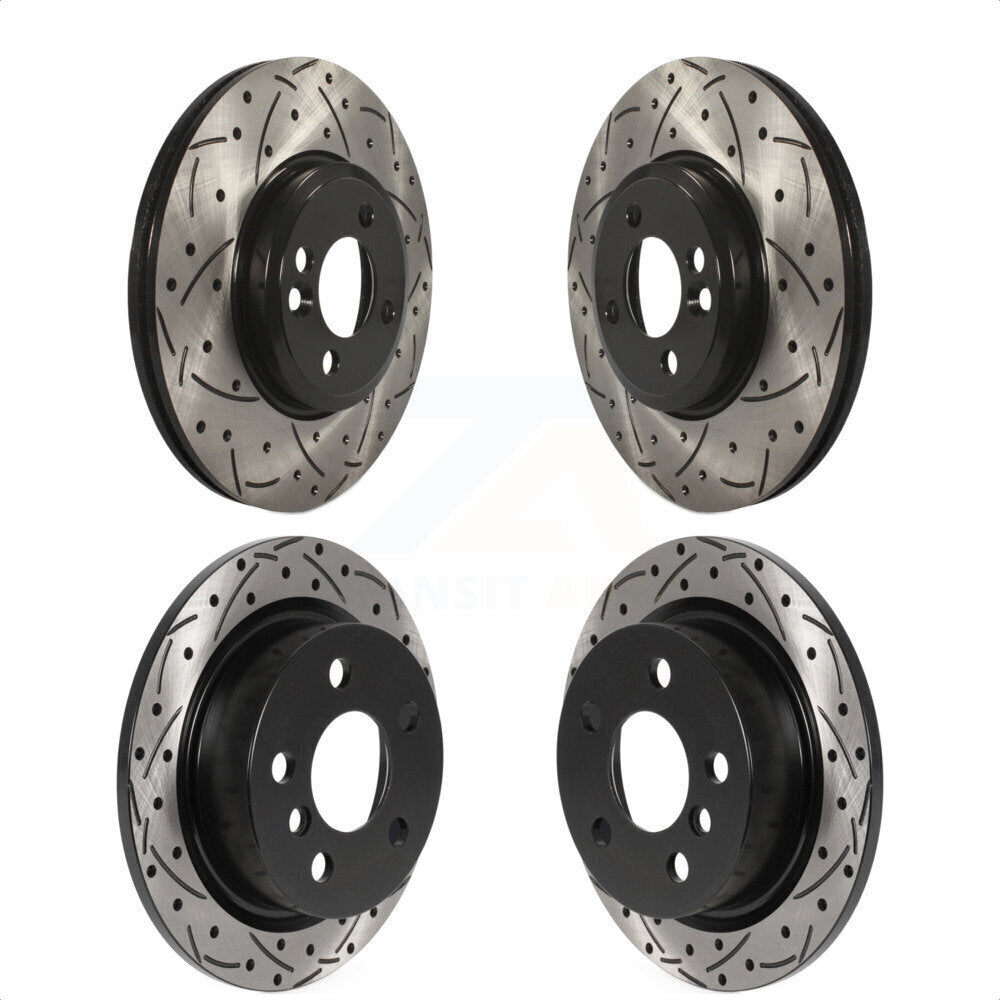 Front Rear Coated Drilled Slotted Disc Brake Rotors Kit For 2015 Mini Cooper 2.0L 1.5L With 294mm Diameter Rotor KD-100484