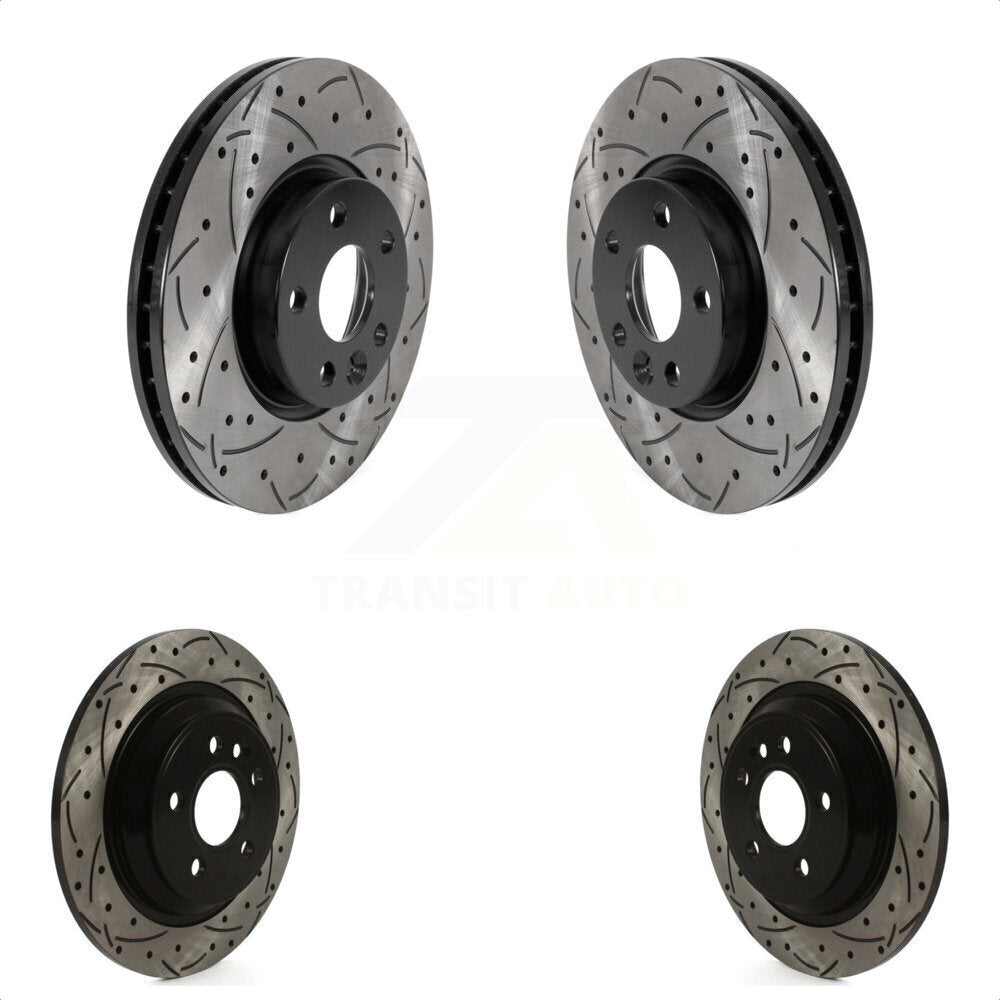 Front Rear Coated Drilled Slotted Disc Brake Rotors Kit For Volvo S60 V70 With 300mm Diameter Rotor KD-100491