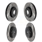 Front Rear Coated Drilled Slotted Disc Brake Rotors Kit For 2016-2017 Land Rover Range Evoque With 300mm Diameter Rotor KD-100493