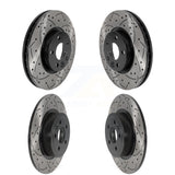 Front Rear Coated Drilled Slotted Disc Brake Rotors Kit For 2016-2017 Land Rover Range Evoque With 300mm Diameter Rotor KD-100493