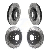 Front Rear Coated Drilled Slotted Disc Brake Rotors Kit For Kia Optima Hyundai Tucson Azera Cadenza KD-100499