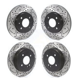 Front Rear Coated Drilled Slotted Disc Brake Rotors Kit For Hyundai Accent Kia Rio KD-100506