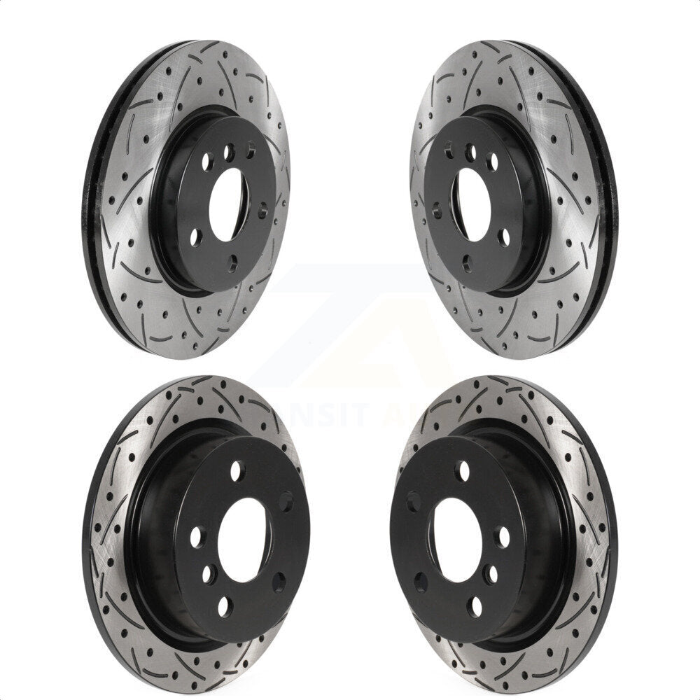 Front Rear Coated Drilled Slotted Disc Brake Rotors Kit For Mini Cooper KD-100510