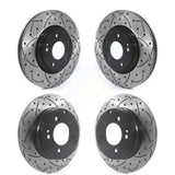 Front Rear Coated Drilled Slotted Disc Brake Rotors Kit For Hyundai Sonata Kia Optima With Manual Parking KD-100511