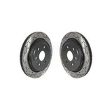 Rear Coated Drilled Slotted Disc Brake Rotors Pair For Cadillac SRX Saab 9-4X KD-100516