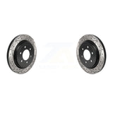 Rear Coated Drilled Slotted Disc Brake Rotors Pair For Ford F-150 Expedition Lincoln Navigator KD-100522
