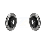 Rear Coated Drilled Slotted Disc Brake Rotors Pair For 2014-2020 Fiat 500L KD-100524