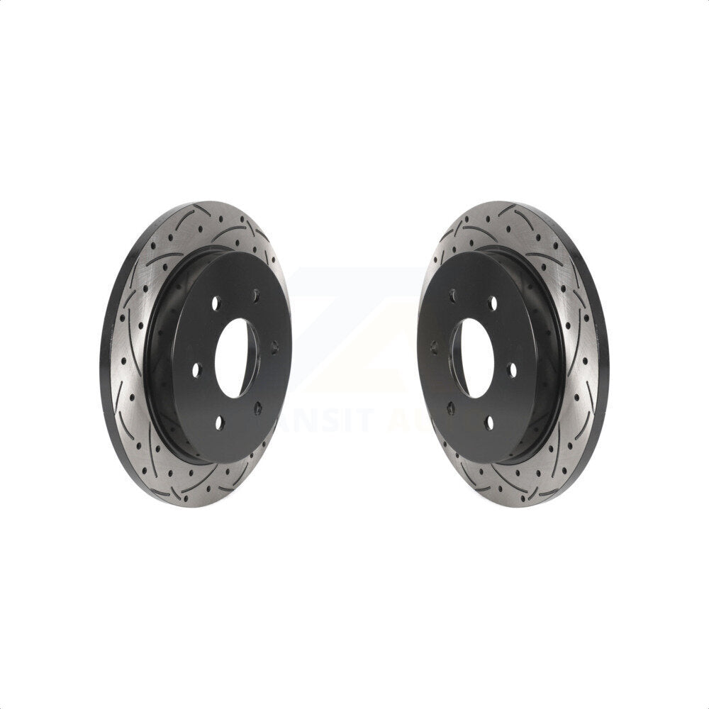 Rear Coated Drilled Slotted Disc Brake Rotors Pair For Nissan Titan Armada INFINITI QX56 Pathfinder TITAN KD-100528