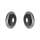 Rear Coated Drilled Slotted Disc Brake Rotors Pair For Nissan Titan Armada INFINITI QX56 Pathfinder TITAN KD-100528