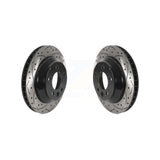 Rear Coated Drilled Slotted Disc Brake Rotors Pair For Porsche Cayenne Audi Q7 Volkswagen Touareg KD-100529