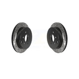 Rear Coated Drilled Slotted Disc Brake Rotors Pair For Nissan Frontier Xterra Suzuki Equator KD-100530