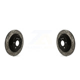 Rear Coated Drilled Slotted Disc Brake Rotors Pair For Volvo S60 XC70 S80 V60 Cross Country V70 KD-100533