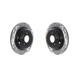 Rear Coated Drilled Slotted Disc Brake Rotors Pair For Hyundai Genesis G80 Kia K900 KD-100535