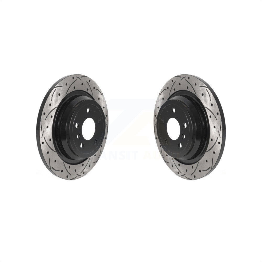 Rear Coated Drilled Slotted Disc Brake Rotors Pair For Mercedes-Benz ML350 GLE350 ML250 GLE300d KD-100544