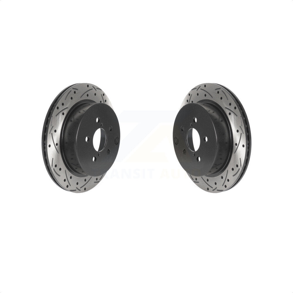 Rear Coated Drilled Slotted Disc Brake Rotors Pair For 2014-2018 Subaru Forester 2.0L KD-100548