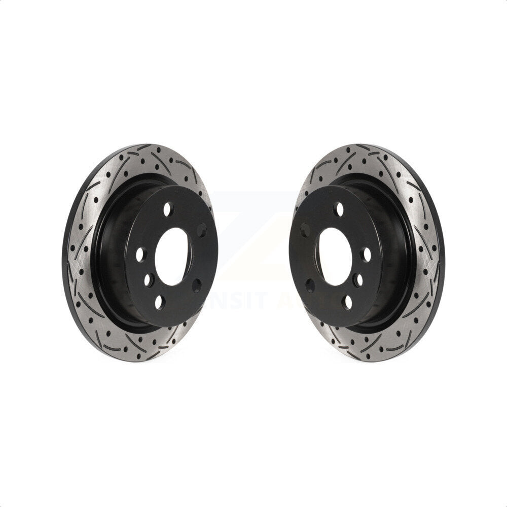 Rear Coated Drilled Slotted Disc Brake Rotors Pair For Mini Cooper KD-100550