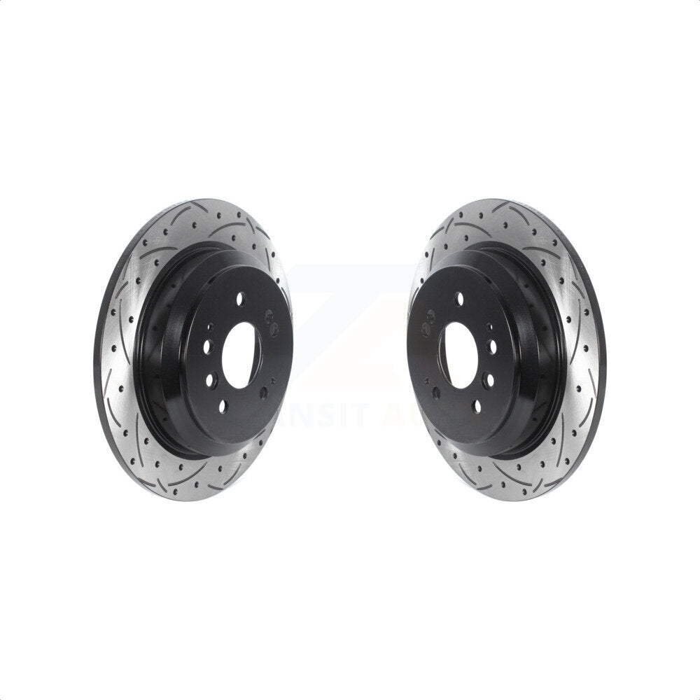 Rear Coated Drilled Slotted Disc Brake Rotors Pair For Honda Pilot Ridgeline Passport KD-100551
