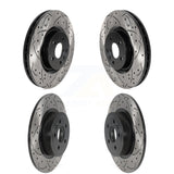 Front Rear Coated Drilled Slotted Disc Brake Rotors Kit For 2016-2019 Land Rover Range Evoque With 325mm Diameter Rotor KD-100557