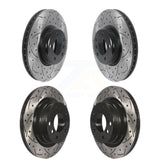 Front Rear Coated Drilled Slotted Disc Brake Rotors Kit For 2017 BMW 328d With 340mm Diameter Rotor KD-100562