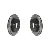 Rear Coated Drilled Slotted Disc Brake Rotors Pair For Chevrolet Cruze Volt Bolt EV EUV KD-100565