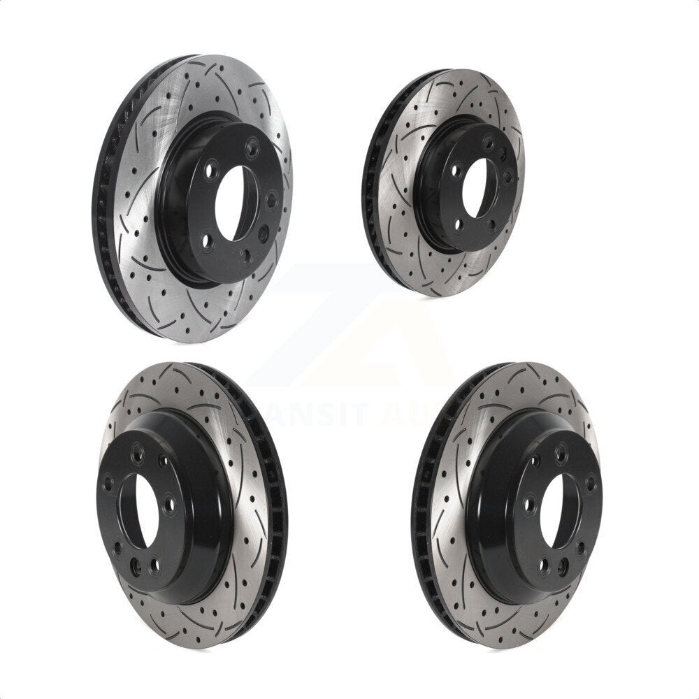 Front Rear Coated Drilled Slotted Disc Brake Rotors Hub Assembly Kit For Volkswagen Touareg Porsche Cayenne KD-100567