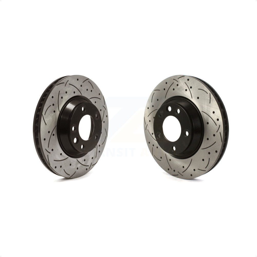 Front Coated Drilled Slotted Disc Brake Rotors Kit For Audi Q7 Porsche Cayenne Volkswagen Touareg 911 KD-100569