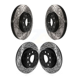 Front Rear Coated Drilled Slotted Disc Brake Rotors Kit For Volkswagen Jetta Taos KD-100572