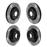 Front Rear Coated Drilled Slotted Disc Brake Rotors Kit For 2018-2022 Jeep Wrangler With Heavy Duty Brakes Code BR2 & BR6 KD-100577