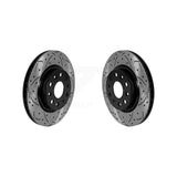 Front Coated Drilled Slotted Disc Brake Rotors Pair For 2018-2022 Jeep Wrangler Without Heavy Duty Brakes Code BRY KD-100583