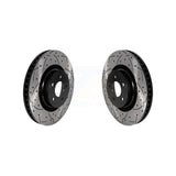 Front Coated Drilled Slotted Disc Brake Rotors Pair For Ford Mustang KD-100584
