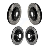 Front Rear Coated Drilled Slotted Disc Brake Rotors Kit For 2017-2020 Honda Civic Type R KD-100593