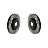 Front Coated Drilled Slotted Disc Brake Rotors Pair For 2017-2020 Honda Civic Type R KD-100594